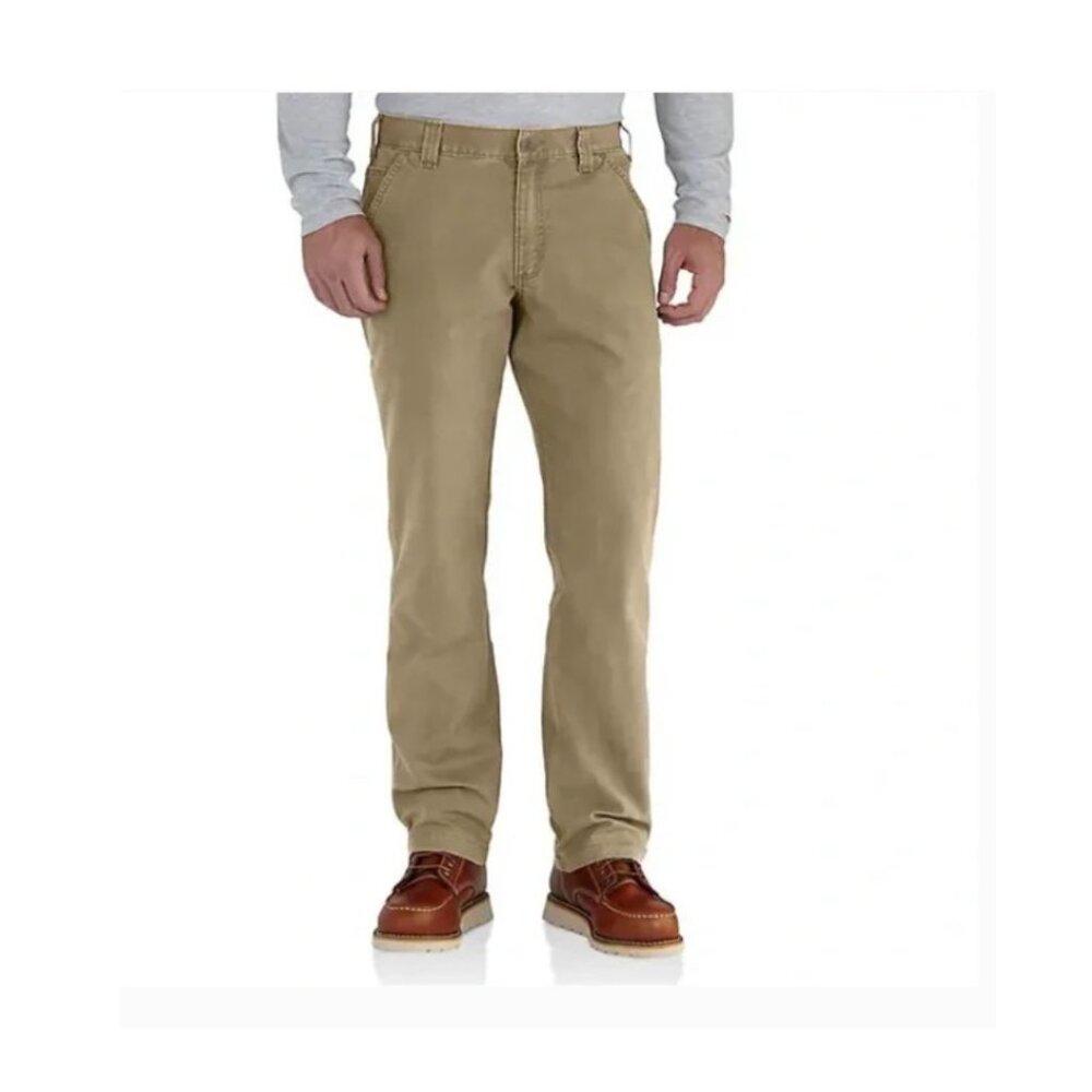 Carhartt 42 x30 Khaki Rugged‎ Flex Relaxed Fit Canvas Work Pants